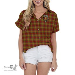 ScotsTee Shop Scottish Scrymgeour Clan Crest Tartan Women Casual Shirt - Classic