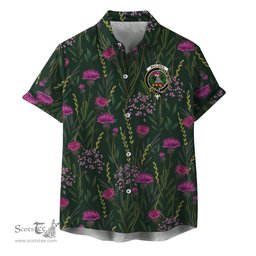 ScotsTee Shop Scottish Maclaren Clan Crest Tartan Hawaiian Shirt with Scottish Thistle Shirt