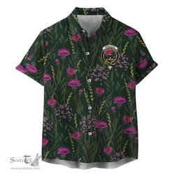 ScotsTee Shop Scottish Middleton Clan Crest Tartan Hawaiian Shirt with Scottish Thistle Shirt