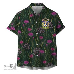 ScotsTee Shop Scottish Nova Scotia Clan Crest Tartan Hawaiian Shirt with Scottish Thistle Shirt