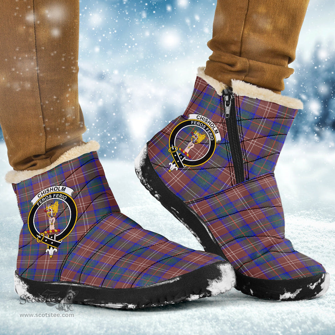 ScotsTee Shop Scottish Chisholm Hunting Modern Clan Crest Tartan Cozy Winter Boots