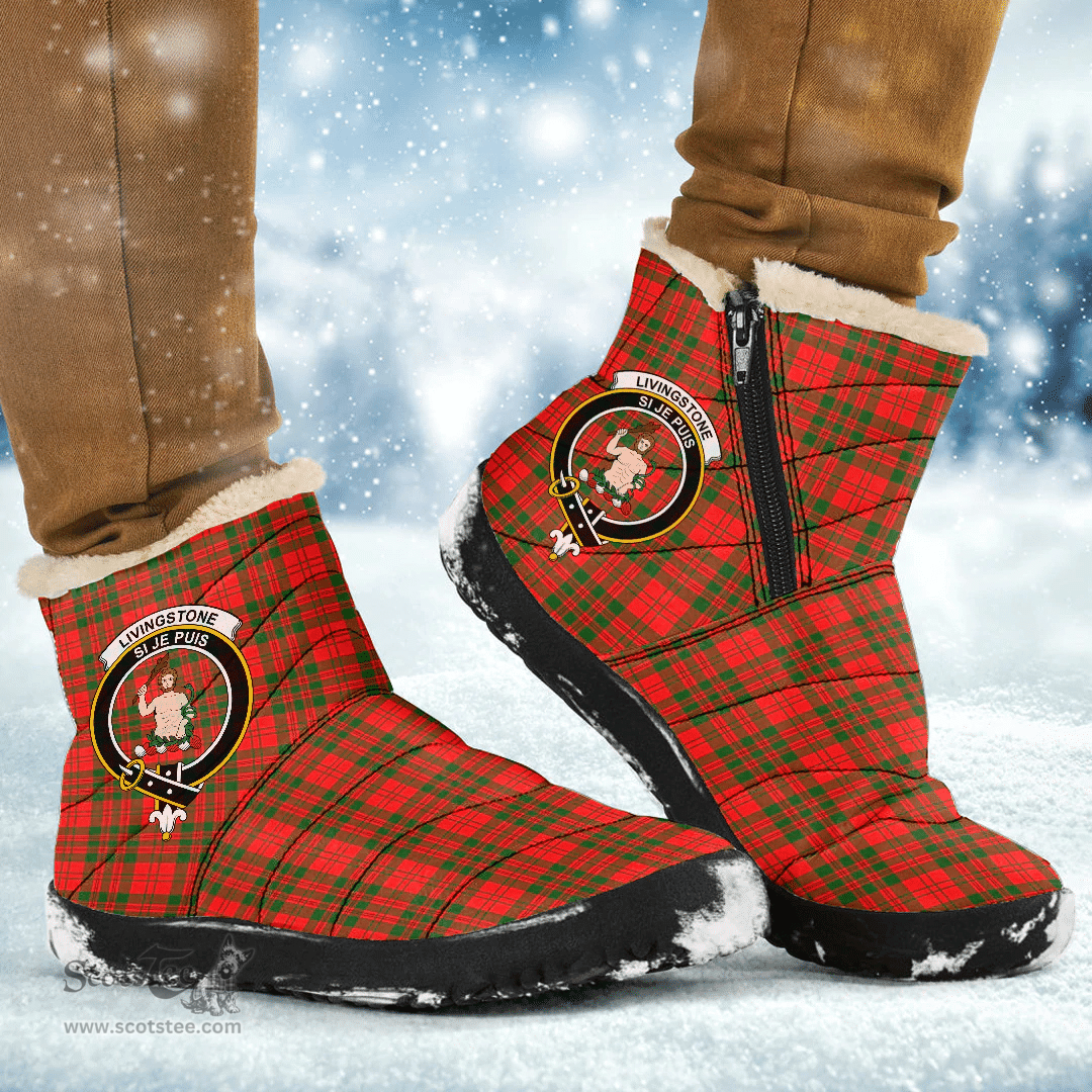 ScotsTee Shop Scottish Livingstone Modern Clan Crest Tartan Cozy Winter Boots