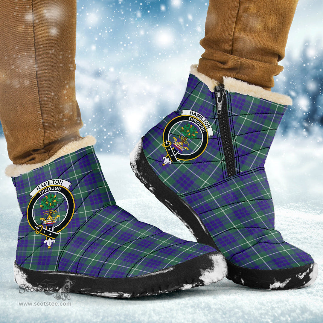 ScotsTee Shop Scottish Hamilton Hunting Modern Clan Crest Tartan Cozy Winter Boots