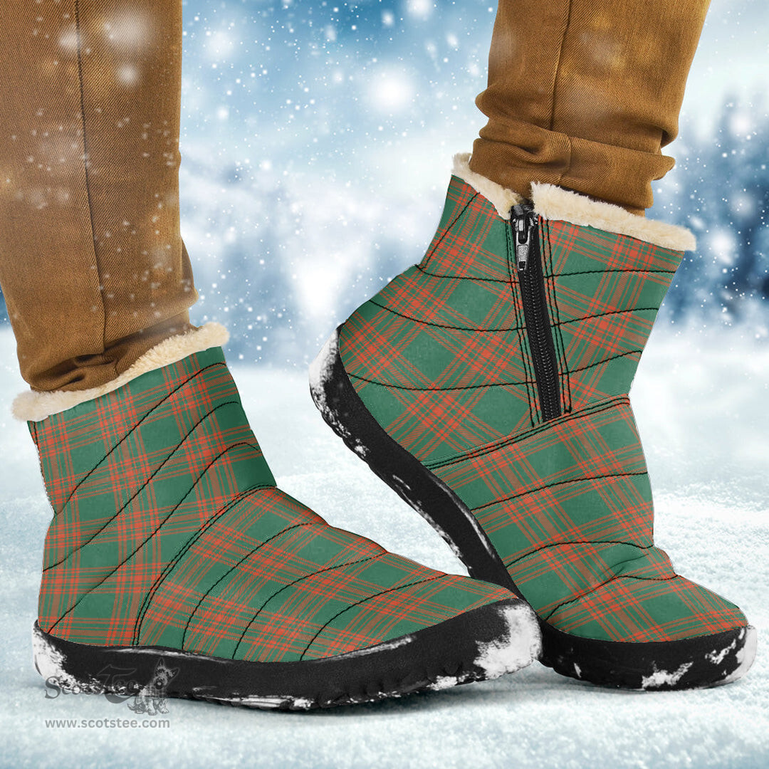 ScotsTee Shop Scottish Menzies Green Ancient Clan Tartan Cozy Winter Boots