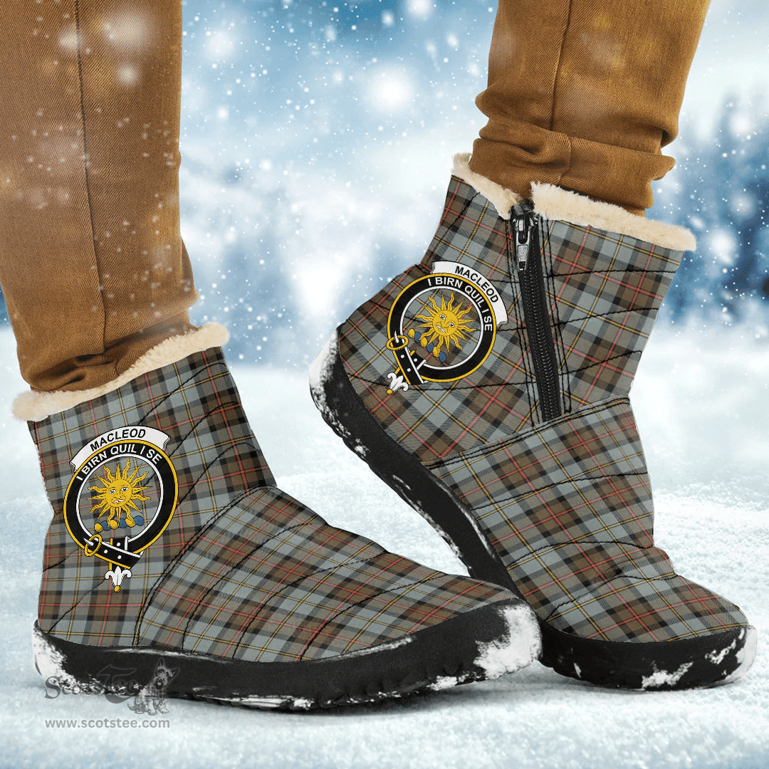 ScotsTee Shop Scottish MacLeod of Harris Weathered Clan Crest Tartan Cozy Winter Boots