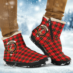 ScotsTee Shop Scottish Wallace Hunting Red Clan Crest Tartan Cozy Winter Boots