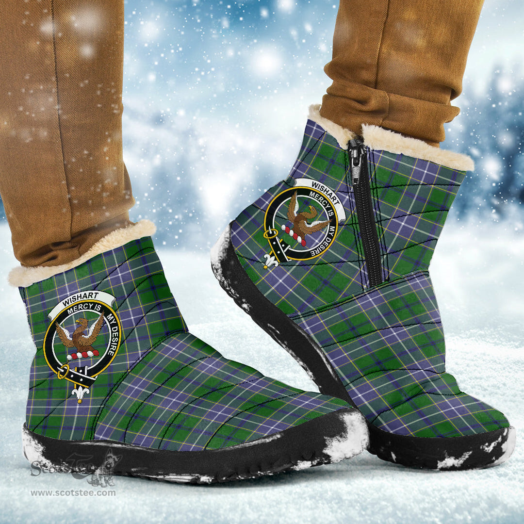 ScotsTee Shop Scottish Wishart Hunting Modern Clan Crest Tartan Cozy Winter Boots