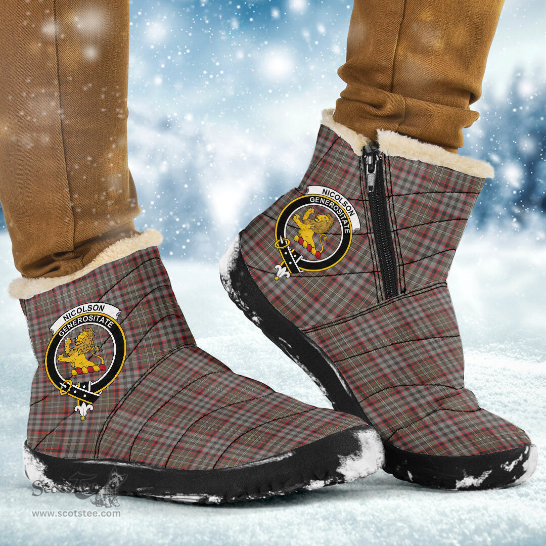 ScotsTee Shop Scottish Nicolson Hunting Weathered Clan Crest Tartan Cozy Winter Boots