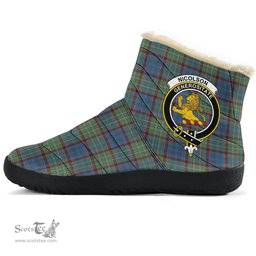 ScotsTee Shop Scottish Nicolson Hunting Ancient Clan Crest Tartan Cozy Winter Boots