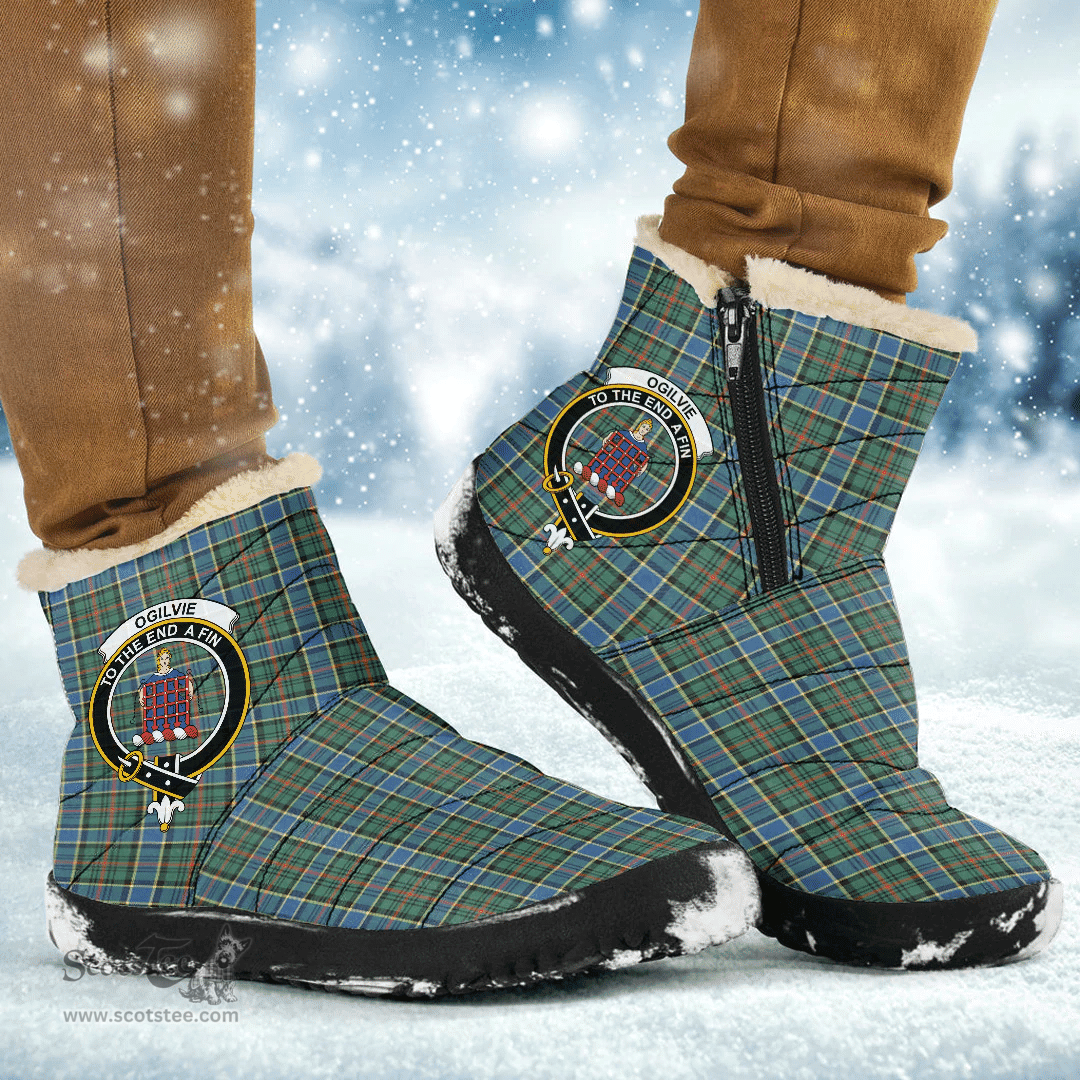 ScotsTee Shop Scottish Ogilvie Hunting Ancient Clan Crest Tartan Cozy Winter Boots