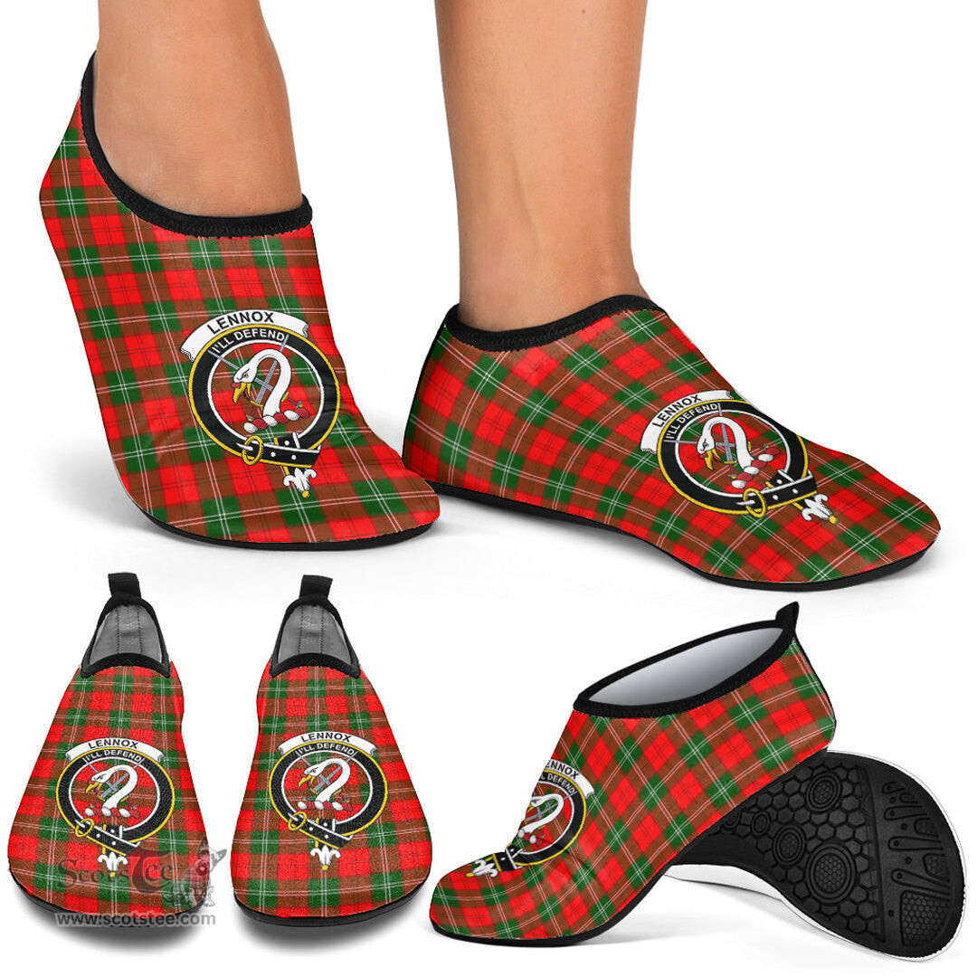 ScotsTee Shop Scottish Lennox Modern Clan Crest Tartan Men and Women a Slip On Barefoot Quick-Dry Beach Aqua Yoga Water Shoes