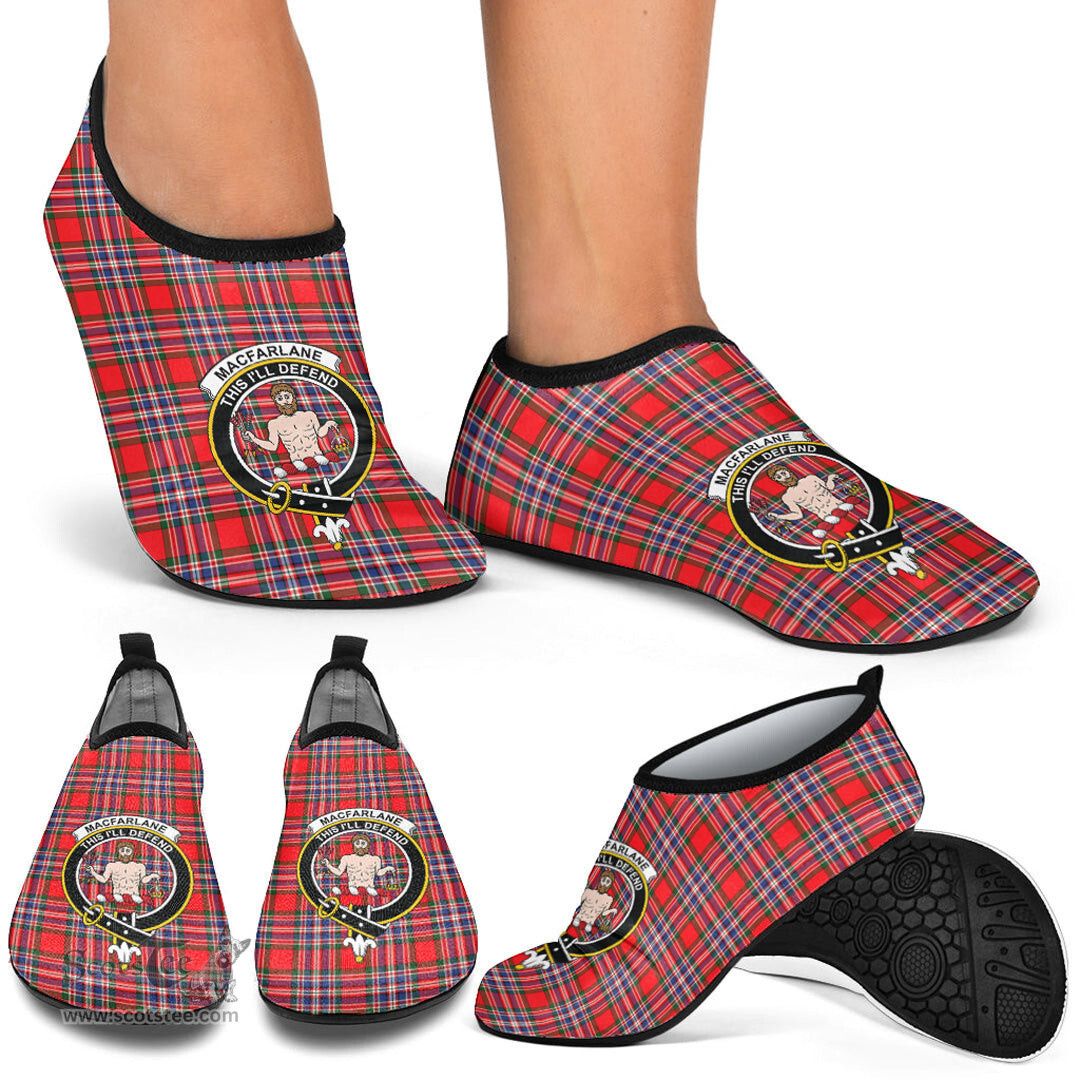 ScotsTee Shop Scottish MacFarlane Modern Clan Crest Tartan Men and Women a Slip On Barefoot Quick-Dry Beach Aqua Yoga Water Shoes