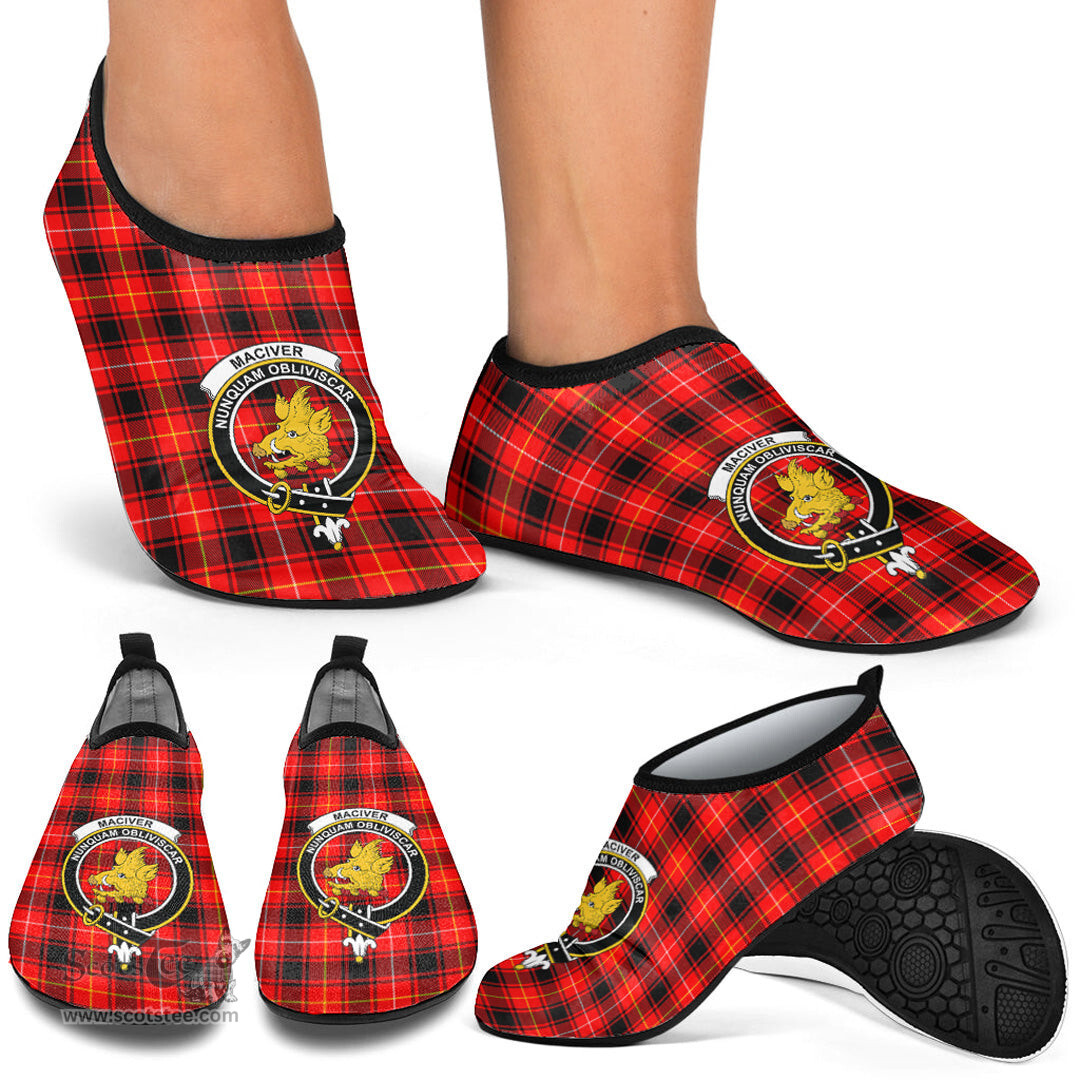 ScotsTee Shop Scottish MacIver Modern Clan Crest Tartan Men and Women a Slip On Barefoot Quick-Dry Beach Aqua Yoga Water Shoes