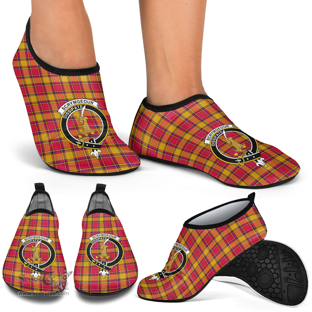 ScotsTee Shop Scottish Scrymgeour Clan Crest Tartan Men and Women a Slip On Barefoot Quick-Dry Beach Aqua Yoga Water Shoes