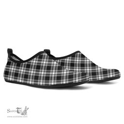 ScotsTee Shop Scottish Menzies Black White Modern Clan Tartan Men and Women a Slip On Barefoot Quick-Dry Beach Aqua Yoga Water Shoes