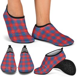 ScotsTee Shop Scottish Galloway Red Clan Tartan Men and Women a Slip On Barefoot Quick-Dry Beach Aqua Yoga Water Shoes