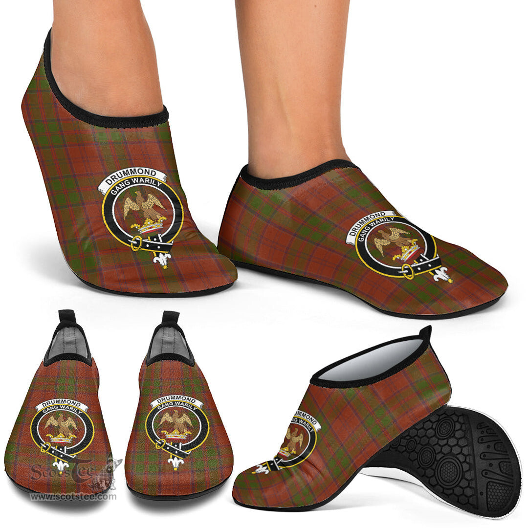 ScotsTee Shop Scottish Drummond Clan Clan Crest Tartan Men and Women a Slip On Barefoot Quick-Dry Beach Aqua Yoga Water Shoes