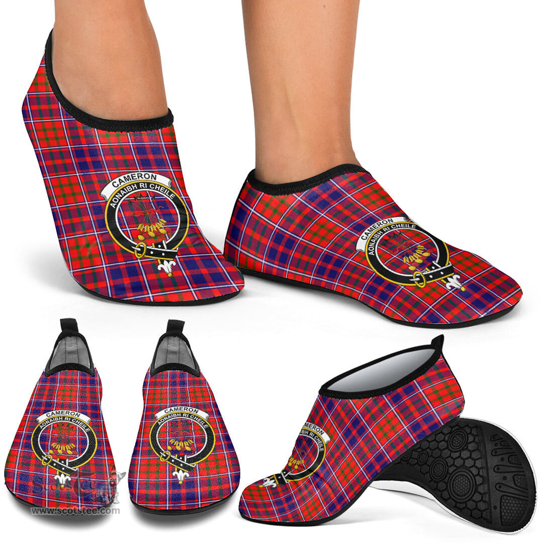 ScotsTee Shop Scottish Cameron of Lochiel Modern Clan Crest Tartan Men and Women a Slip On Barefoot Quick-Dry Beach Aqua Yoga Water Shoes
