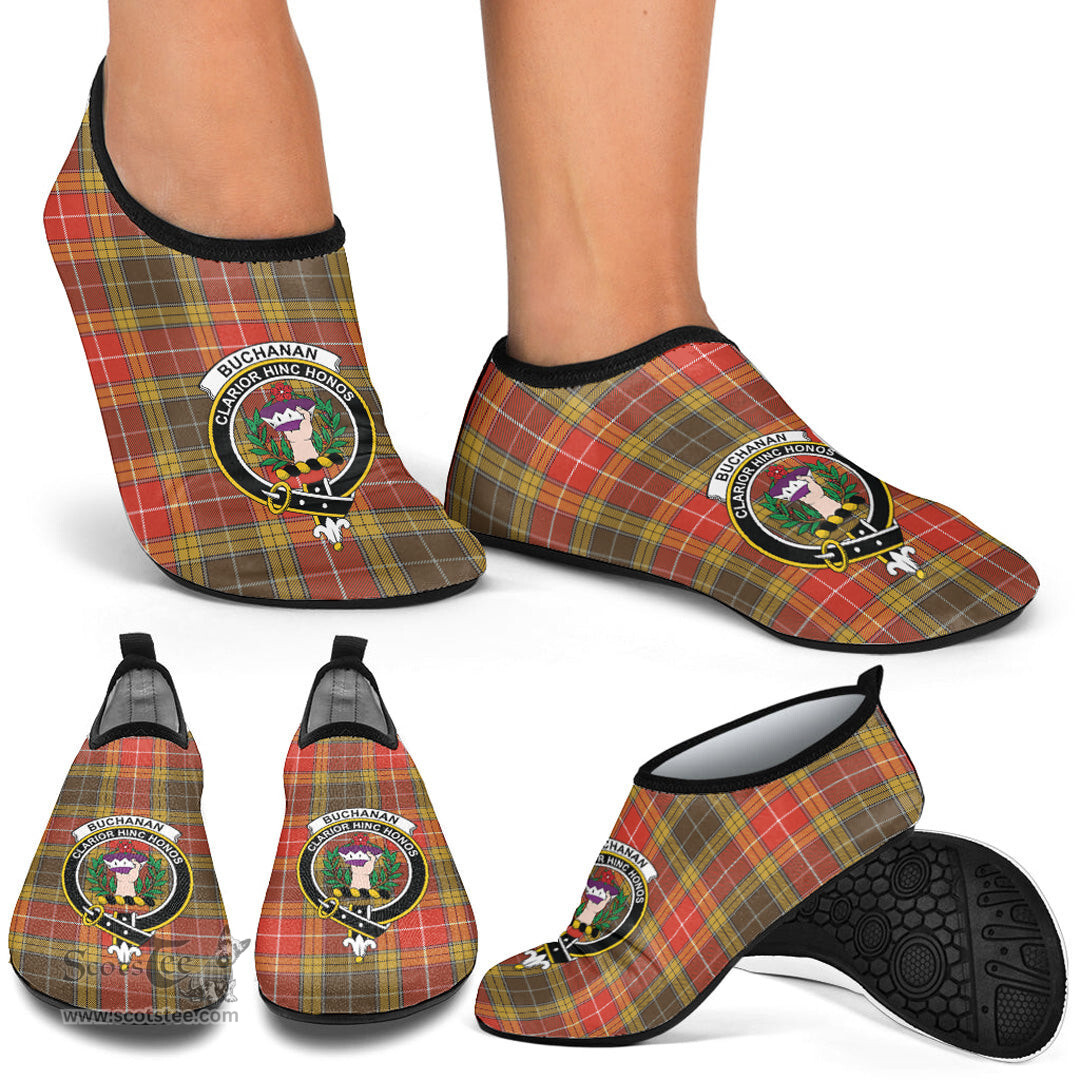 ScotsTee Shop Scottish Buchanan Old Set Weathered Clan Crest Tartan Men and Women a Slip On Barefoot Quick-Dry Beach Aqua Yoga Water Shoes