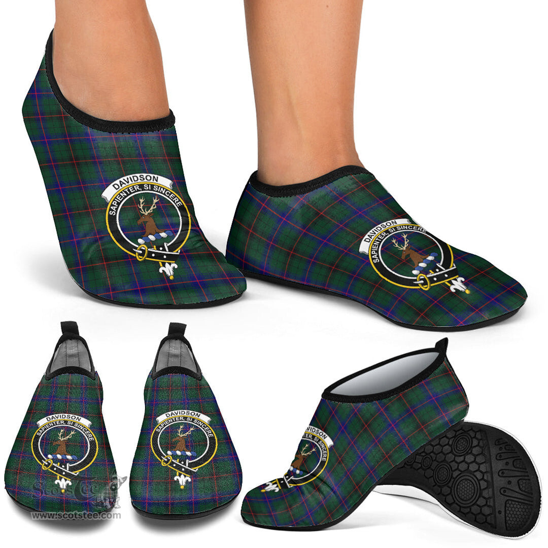 ScotsTee Shop Scottish Davidson Modern Clan Crest Tartan Men and Women a Slip On Barefoot Quick-Dry Beach Aqua Yoga Water Shoes