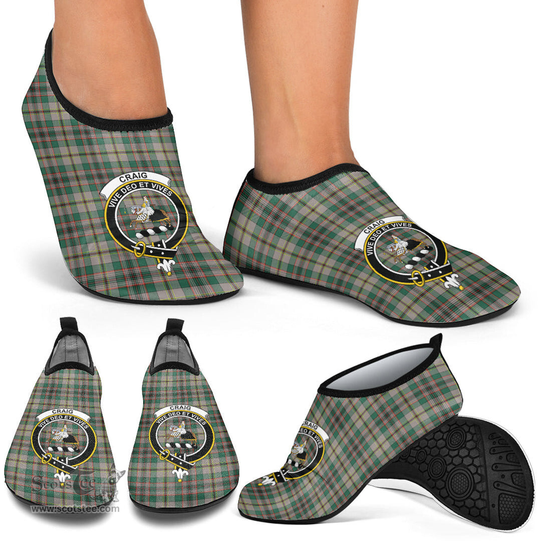 ScotsTee Shop Scottish Craig Ancient Clan Crest Tartan Men and Women a Slip On Barefoot Quick-Dry Beach Aqua Yoga Water Shoes