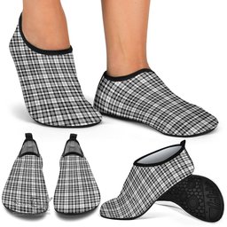 ScotsTee Shop Scottish Scott Black White Modern Clan Tartan Men and Women a Slip On Barefoot Quick-Dry Beach Aqua Yoga Water Shoes