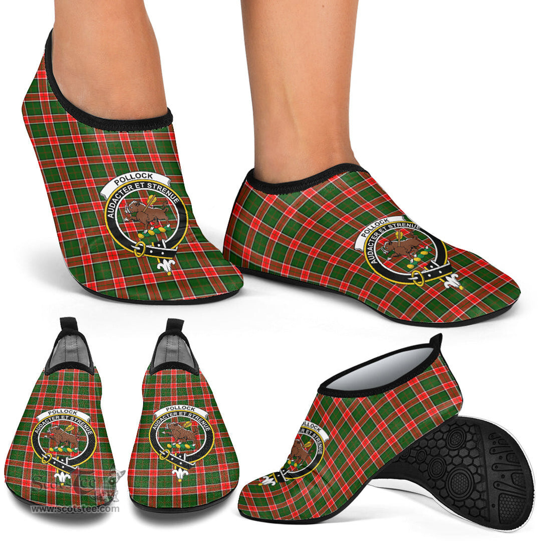 ScotsTee Shop Scottish Pollock Modern Clan Crest Tartan Men and Women a Slip On Barefoot Quick-Dry Beach Aqua Yoga Water Shoes