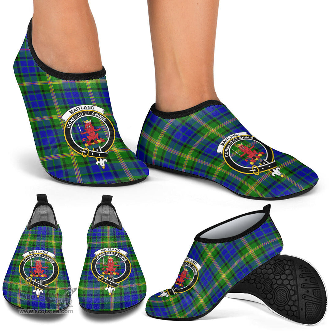 ScotsTee Shop Scottish Maitland Clan Crest Tartan Men and Women a Slip On Barefoot Quick-Dry Beach Aqua Yoga Water Shoes