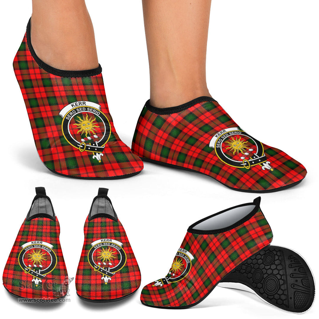 ScotsTee Shop Scottish Kerr Modern Clan Crest Tartan Men and Women a Slip On Barefoot Quick-Dry Beach Aqua Yoga Water Shoes