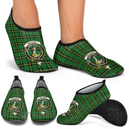 ScotsTee Shop Scottish Wallace Hunting Green Clan Crest Tartan Men and Women a Slip On Barefoot Quick-Dry Beach Aqua Yoga Water Shoes