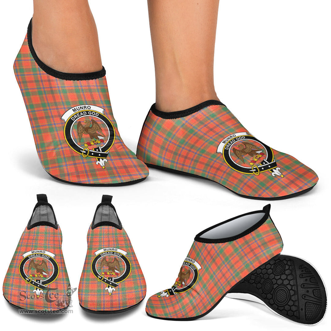 ScotsTee Shop Scottish Munro Ancient Clan Crest Tartan Men and Women a Slip On Barefoot Quick-Dry Beach Aqua Yoga Water Shoes
