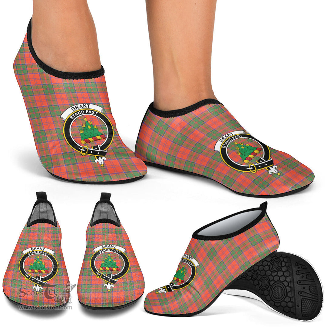 ScotsTee Shop Scottish Grant Ancient Clan Crest Tartan Men and Women a Slip On Barefoot Quick-Dry Beach Aqua Yoga Water Shoes