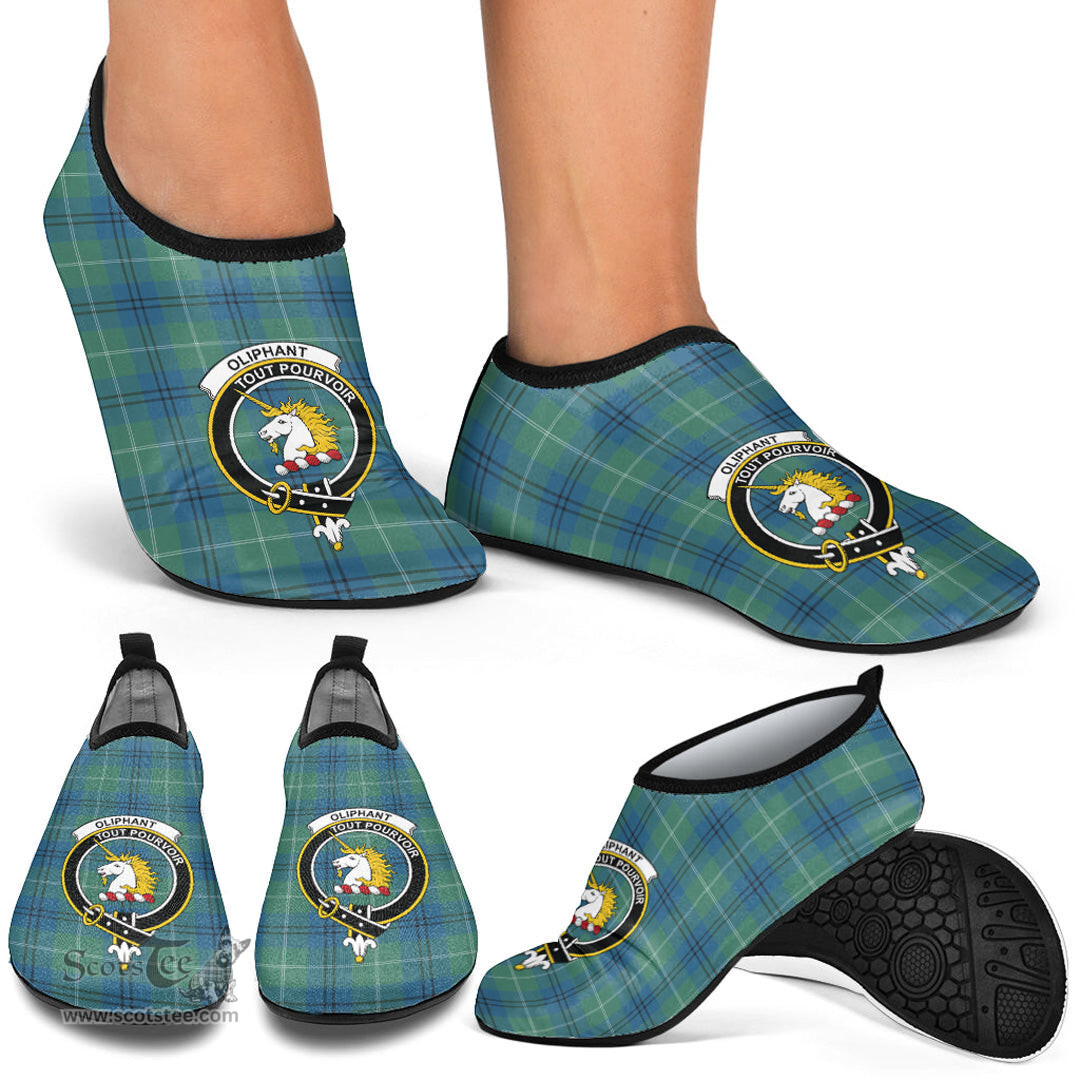 ScotsTee Shop Scottish Oliphant Ancient Clan Crest Tartan Men and Women a Slip On Barefoot Quick-Dry Beach Aqua Yoga Water Shoes