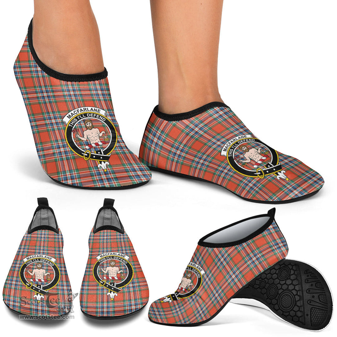 ScotsTee Shop Scottish MacFarlane Ancient Clan Crest Tartan Men and Women a Slip On Barefoot Quick-Dry Beach Aqua Yoga Water Shoes