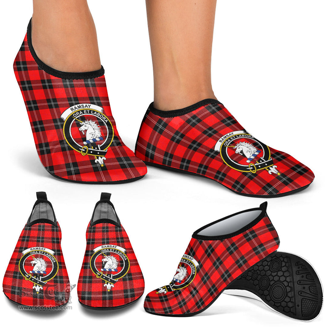 ScotsTee Shop Scottish Ramsay Modern Clan Crest Tartan Men and Women a Slip On Barefoot Quick-Dry Beach Aqua Yoga Water Shoes