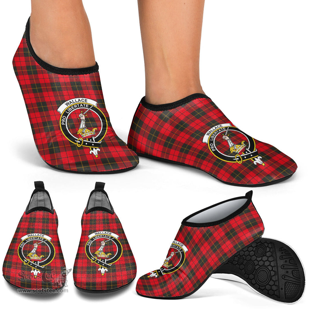 ScotsTee Shop Scottish Wallace Weathered Clan Crest Tartan Men and Women a Slip On Barefoot Quick-Dry Beach Aqua Yoga Water Shoes