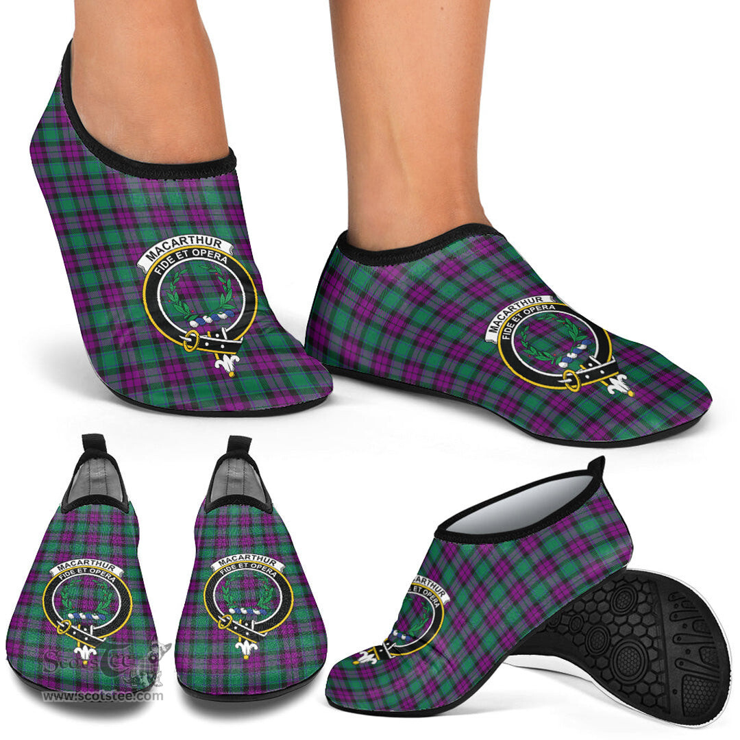ScotsTee Shop Scottish MacArthur Milton Clan Crest Tartan Men and Women a Slip On Barefoot Quick-Dry Beach Aqua Yoga Water Shoes