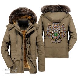 ScotsTee Shop Scottish Anderson Modern Clan Crest Scottish Thistle Tartan Faux Fur Hooded Parka Jacket