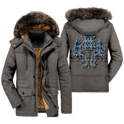 ScotsTee Shop Scottish MacSporran Ancient Clan Scottish Thistle Tartan Faux Fur Hooded Parka Jacket