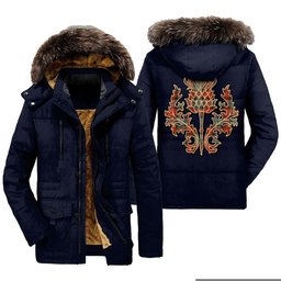 ScotsTee Shop Scottish MacLachlan Weathered Clan Scottish Thistle Tartan Faux Fur Hooded Parka Jacket