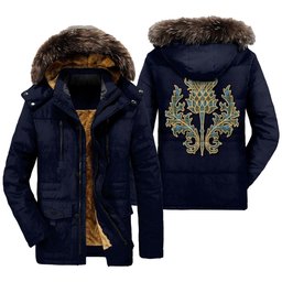 ScotsTee Shop Scottish Paisley District Clan Scottish Thistle Tartan Faux Fur Hooded Parka Jacket
