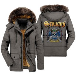 ScotsTee Shop Scottish Anderson Modern Clan Crest Scottish Legend Lion Tartan Faux Fur Hooded Parka Jacket