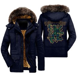 ScotsTee Shop Scottish Graham of Menteith Ancient Clan Scottish Legend Lion Tartan Faux Fur Hooded Parka Jacket