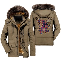 ScotsTee Shop Scottish Graham of Menteith Red Clan Crest Scottish Legend Lion Tartan Faux Fur Hooded Parka Jacket