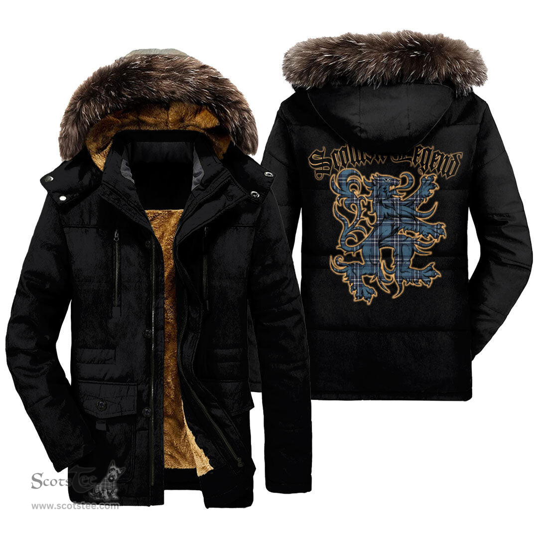 ScotsTee Shop Scottish Earl of St Andrews Clan Scottish Legend Lion Tartan Faux Fur Hooded Parka Jacket