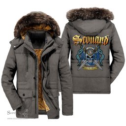 ScotsTee Shop Scottish MacIntyre Hunting Ancient Clan Crest Scottish Legend Lion Tartan Faux Fur Hooded Parka Jacket