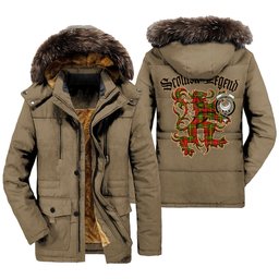 ScotsTee Shop Scottish Leask Clan Crest Scottish Legend Lion Tartan Faux Fur Hooded Parka Jacket