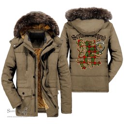 ScotsTee Shop Scottish MacGregor Modern Clan Crest Scottish Legend Lion Tartan Faux Fur Hooded Parka Jacket