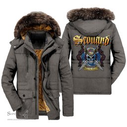 ScotsTee Shop Scottish MacDonald Modern Clan Crest Scottish Legend Lion Tartan Faux Fur Hooded Parka Jacket