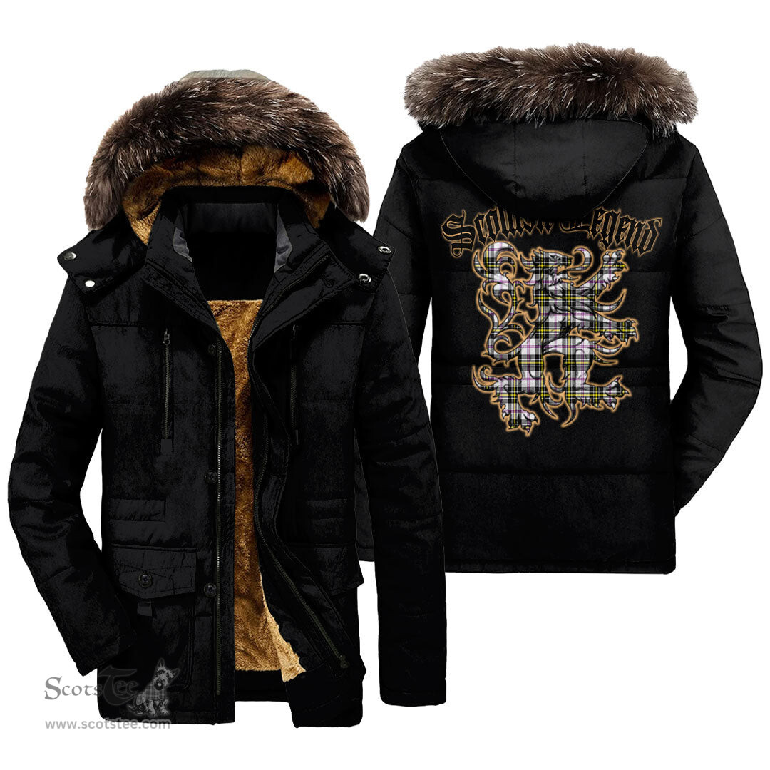 ScotsTee Shop Scottish MacPherson Dress Modern Clan Scottish Legend Lion Tartan Faux Fur Hooded Parka Jacket